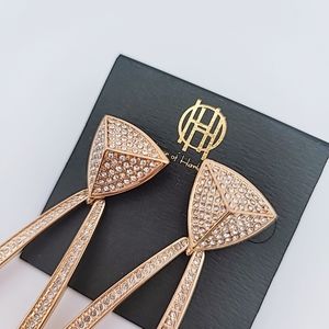 House of Harlow 1960 Crystal Studded Mesa Drop Earrings